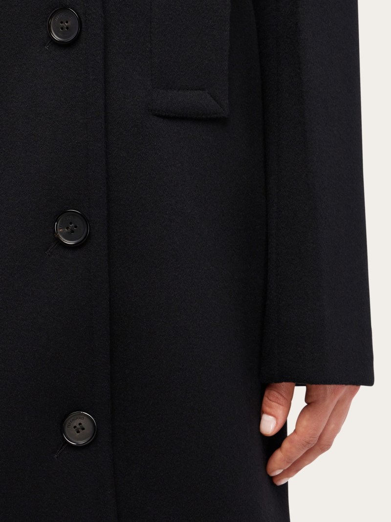 Ferragamo | Women's Cashmere Blend Double Breasted Coat - Black