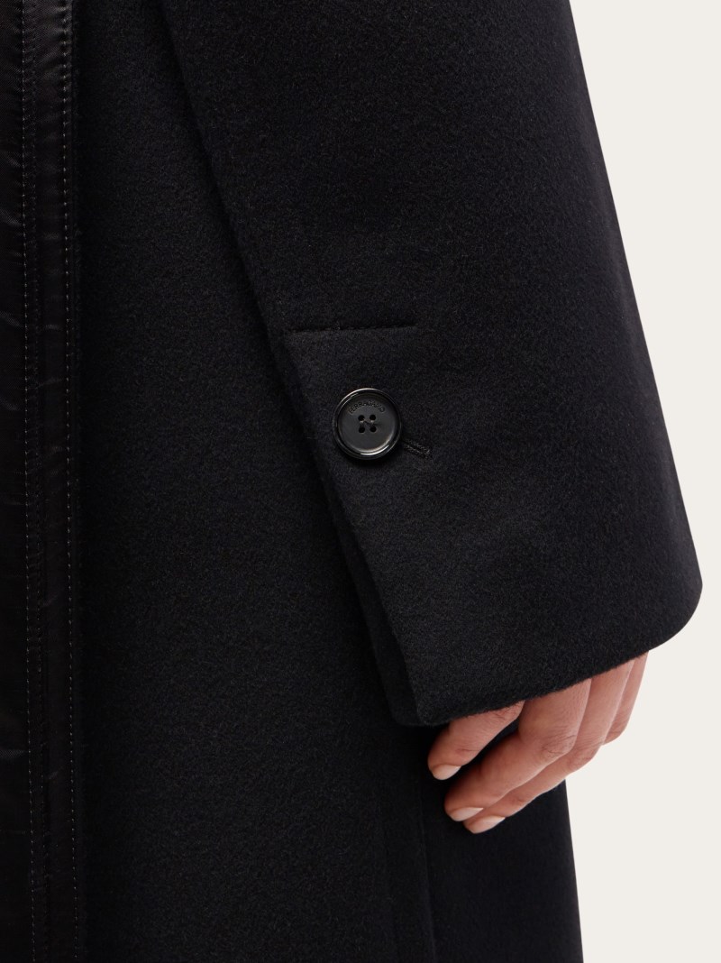 Ferragamo | Women's Cashmere Blend Double Breasted Coat - Black