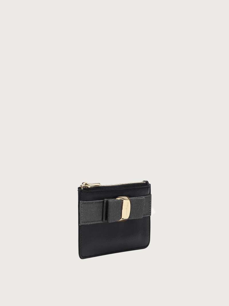 Ferragamo | Women's Vara Bow Credit Card Holder - Black
