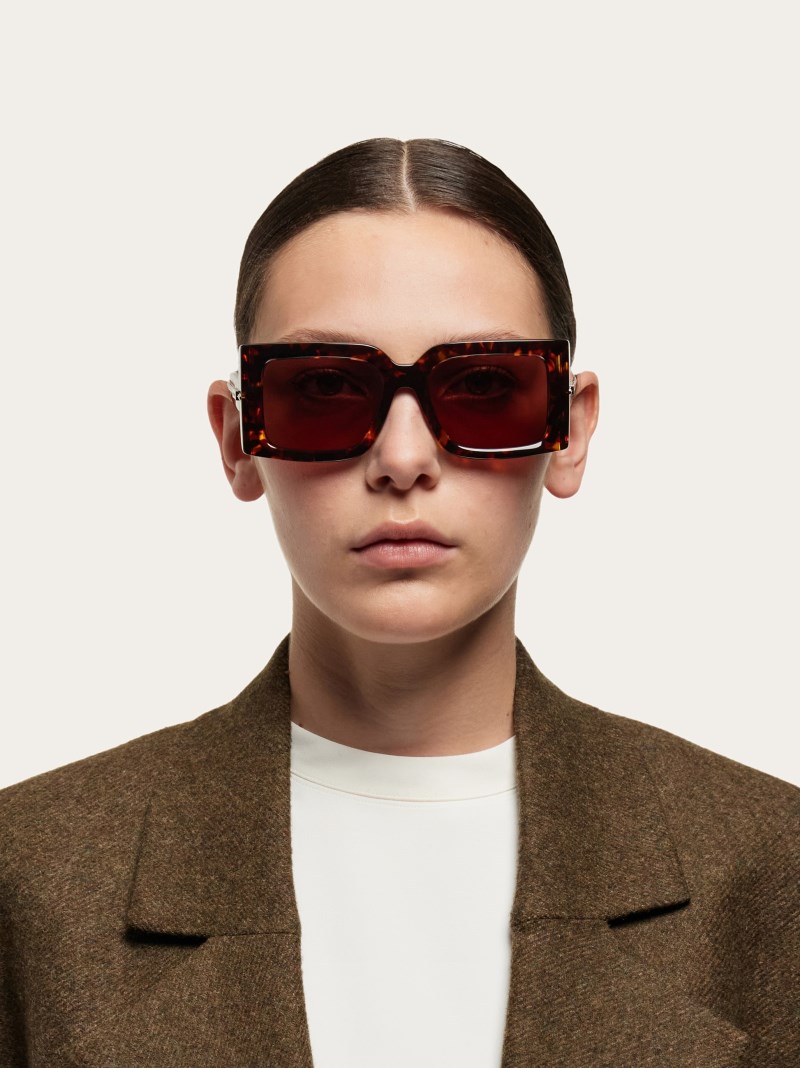 Ferragamo | Women's Sunglasses - Tortoise/Red Wine