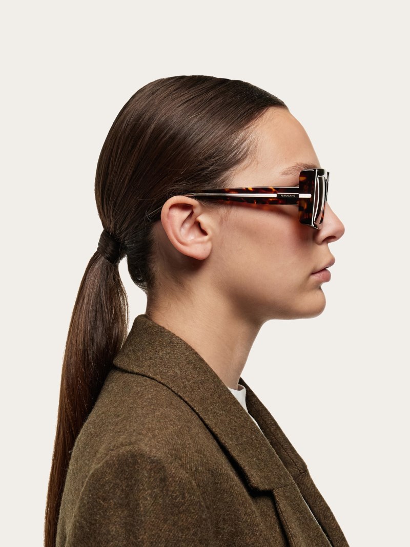 Ferragamo | Women's Sunglasses - Tortoise/Red Wine