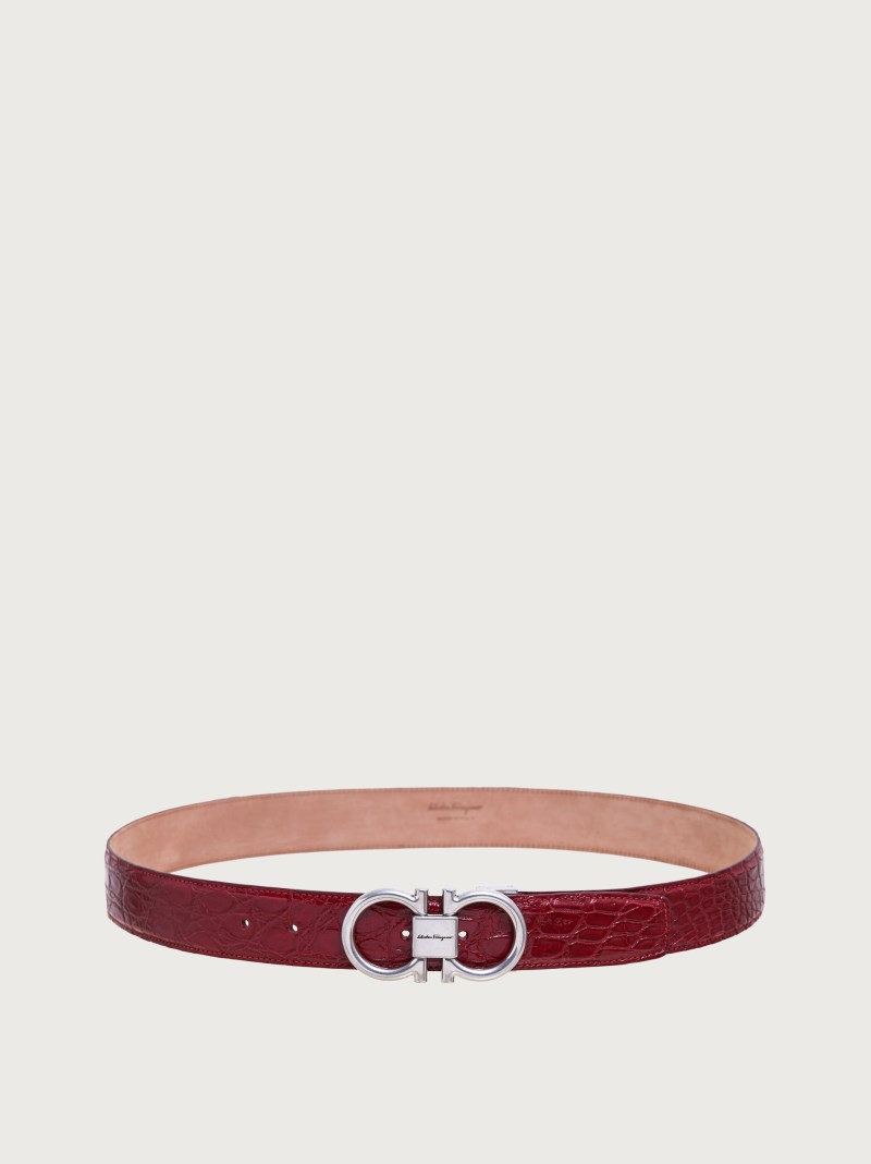 Ferragamo | Men's Adjustable Gancini Belt - Ferragamo Red