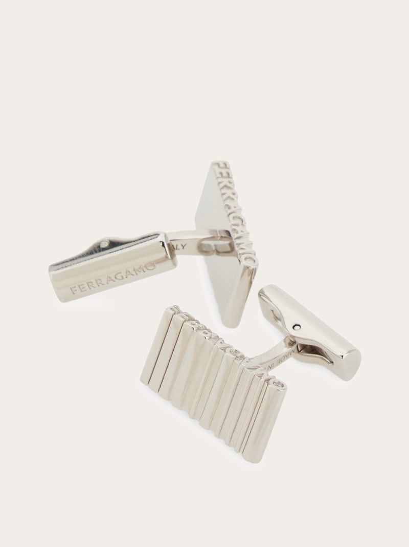Ferragamo | Men's Cufflinks - Palladium