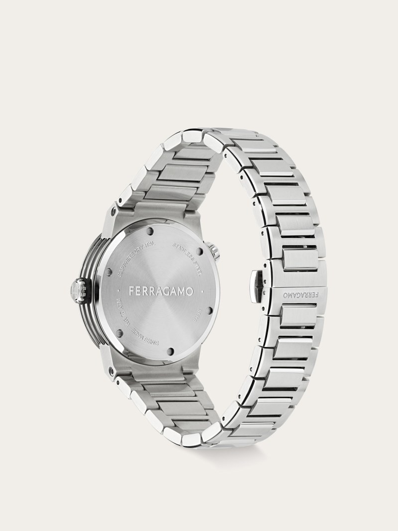 Ferragamo | Men's F-80 Gmt Watch - Stainless Steel/Blue
