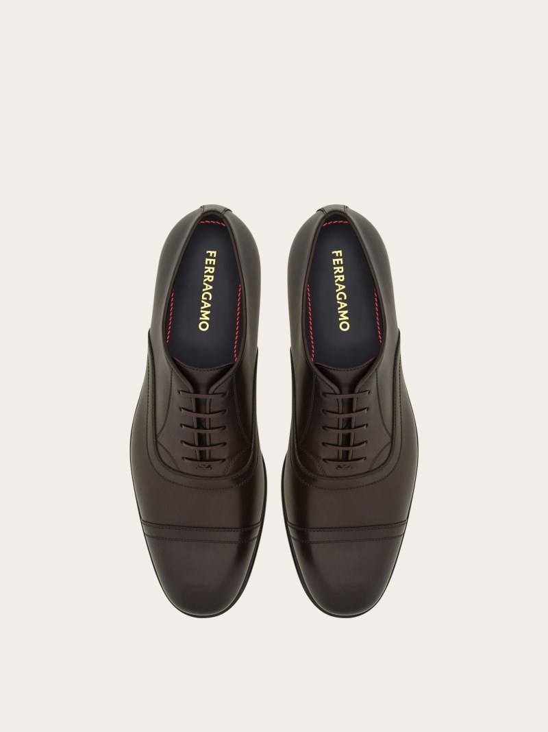 Ferragamo | Men's Oxford With Wing-Tips - Testa Di Moro
