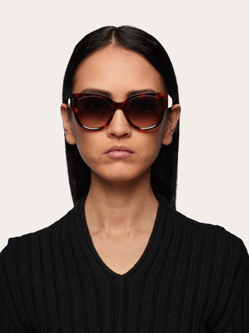 Ferragamo | Women's Sunglasses - Tortoise/Gradient Khaki