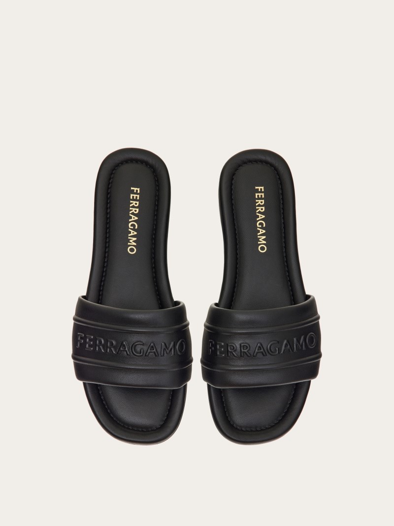 Ferragamo | Women's Slide With Logo - Black