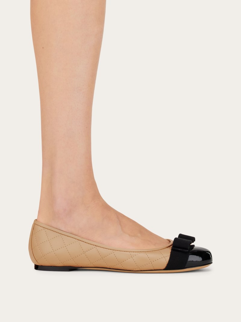 Ferragamo | Women's Varina Ballet Flat - Black/New Bisque