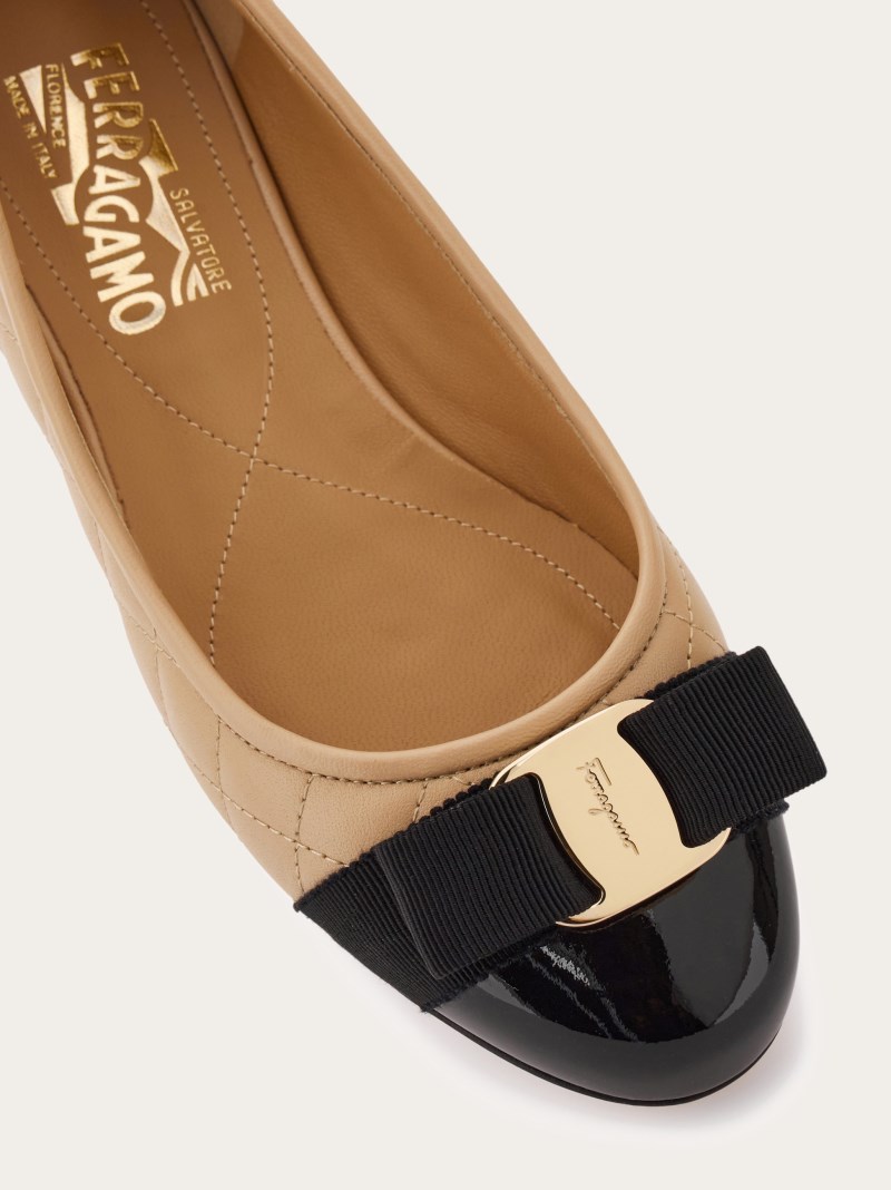 Ferragamo | Women's Varina Ballet Flat - Black/New Bisque