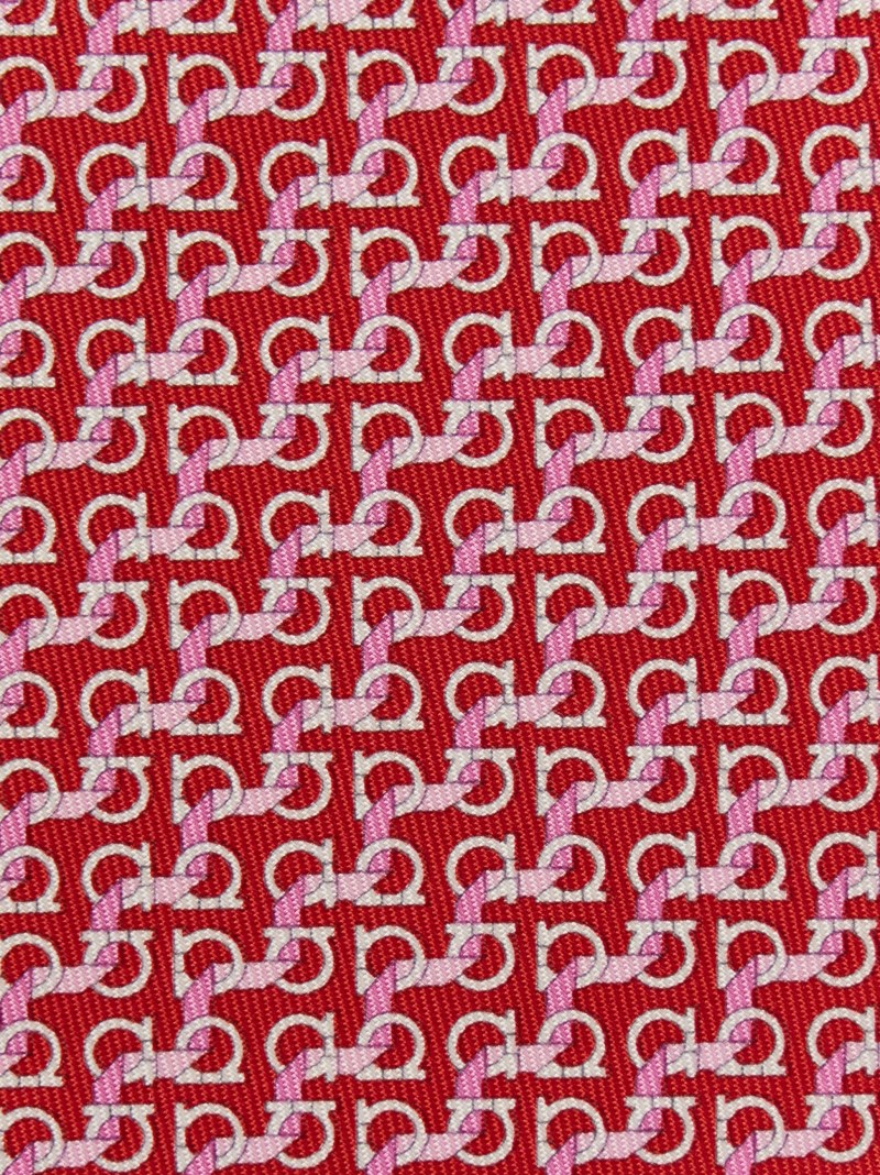 Ferragamo | Men's String Print Silk Tie - Red