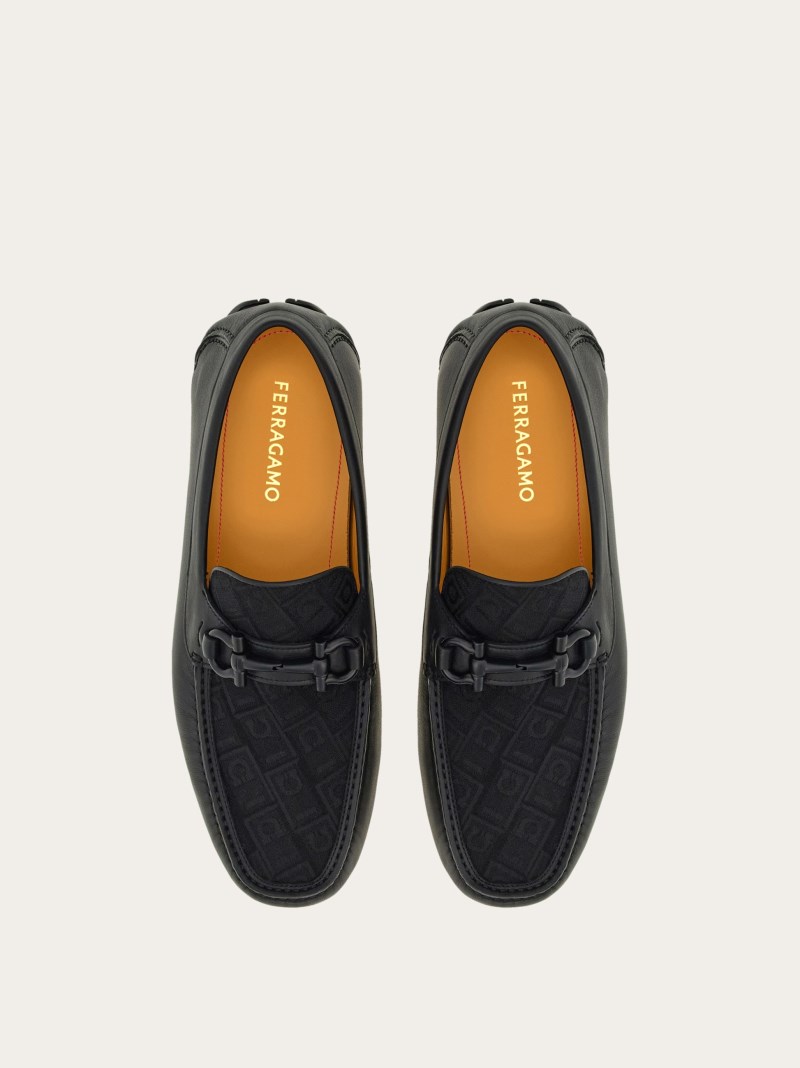 Ferragamo | Men's Driver With Gancini Ornament - Black
