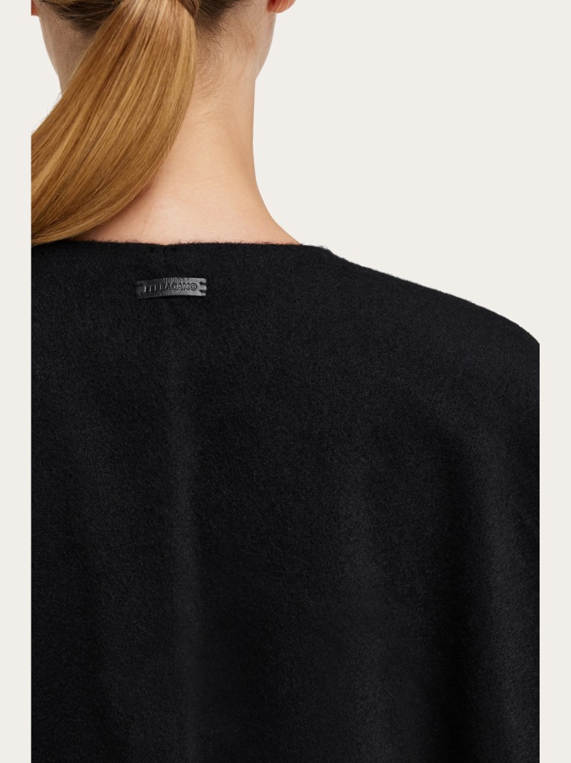 Ferragamo | Women's Day &Amp; Night Print Reversible Cape - Black/Bordeaux