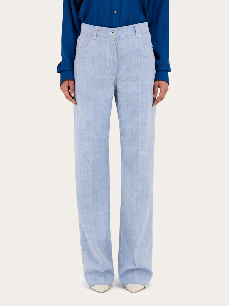 Ferragamo | Women's Five Pocket Trouser - Denim/White