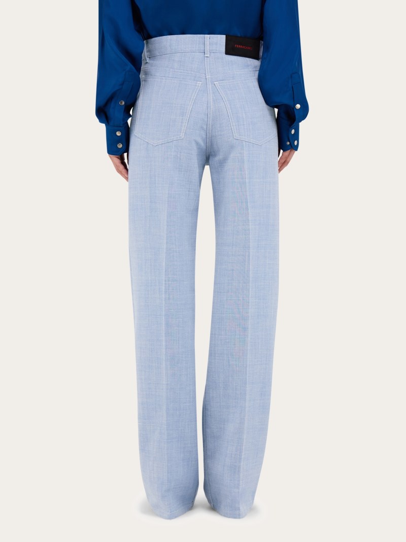 Ferragamo | Women's Five Pocket Trouser - Denim/White