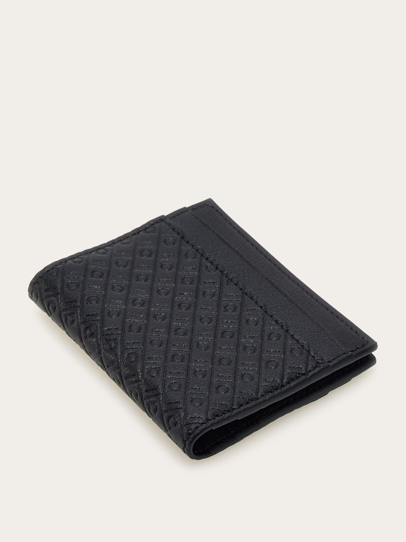Ferragamo | Men's Monogram Credit Card Holder - Black
