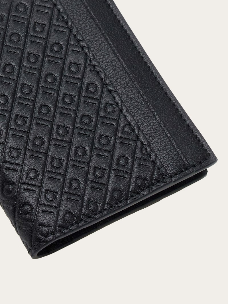 Ferragamo | Men's Monogram Credit Card Holder - Black