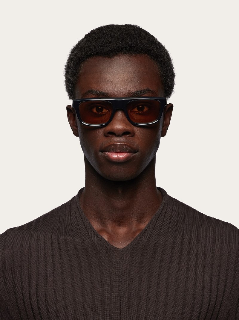 Ferragamo | Men's Sunglasses - Black/Brown