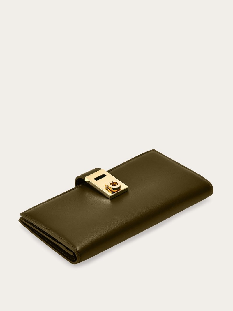 Ferragamo | Women's Hug Continental Wallet - Olive Green