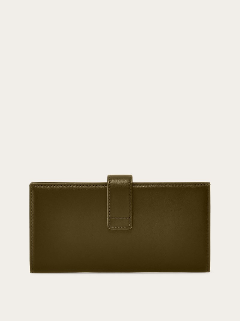 Ferragamo | Women's Hug Continental Wallet - Olive Green