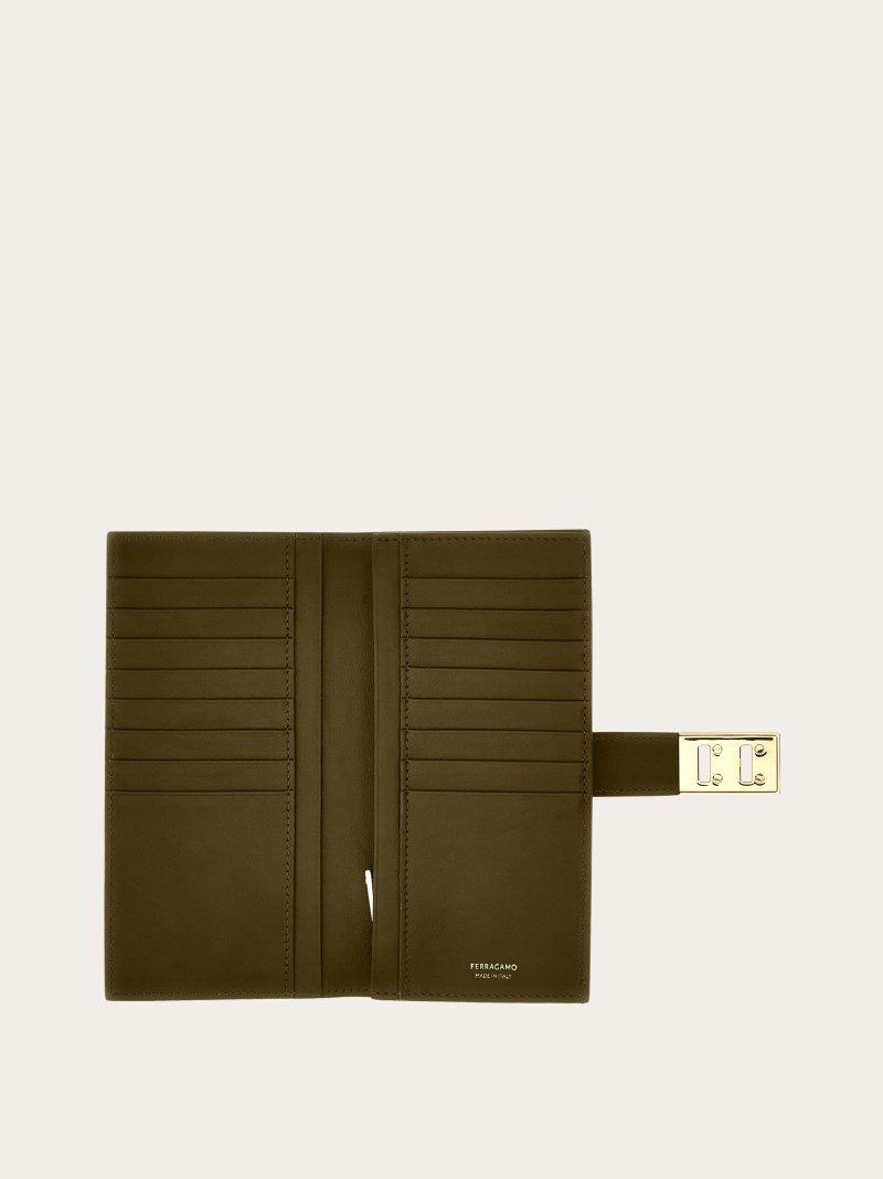 Ferragamo | Women's Hug Continental Wallet - Olive Green