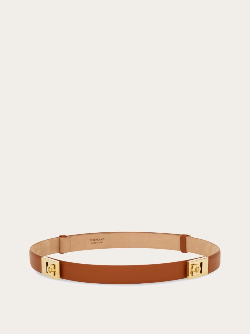 Ferragamo | Women's Extendable Hug Belt - Cognac/Natural Beige