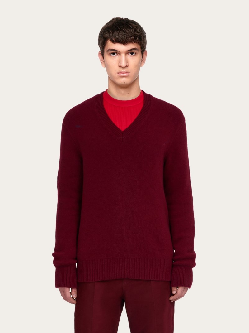 Ferragamo | Men's Cashmere Sweater - Bordeaux