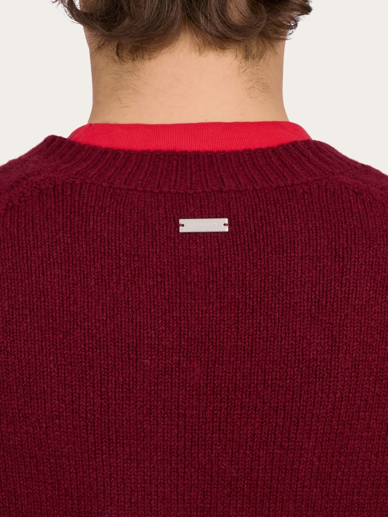 Ferragamo | Men's Cashmere Sweater - Bordeaux