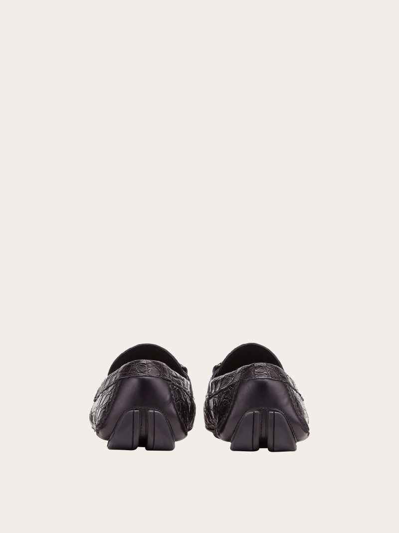 Ferragamo | Men's Driver With Gancini Ornament - Black
