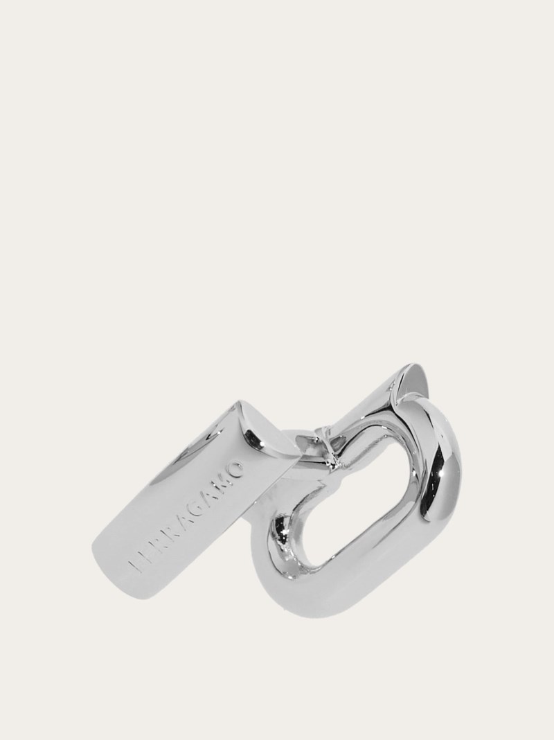 Ferragamo | Men's Gancini Cufflinks - Palladium