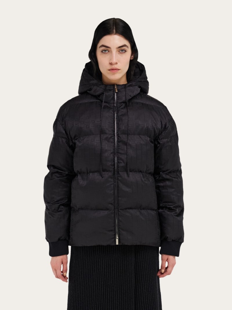 Ferragamo | Women's Monogram Jacquard Quilted Jacket - Black