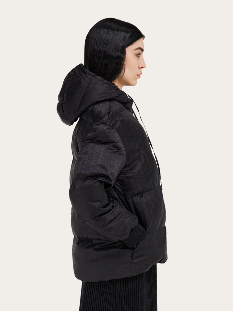Ferragamo | Women's Monogram Jacquard Quilted Jacket - Black
