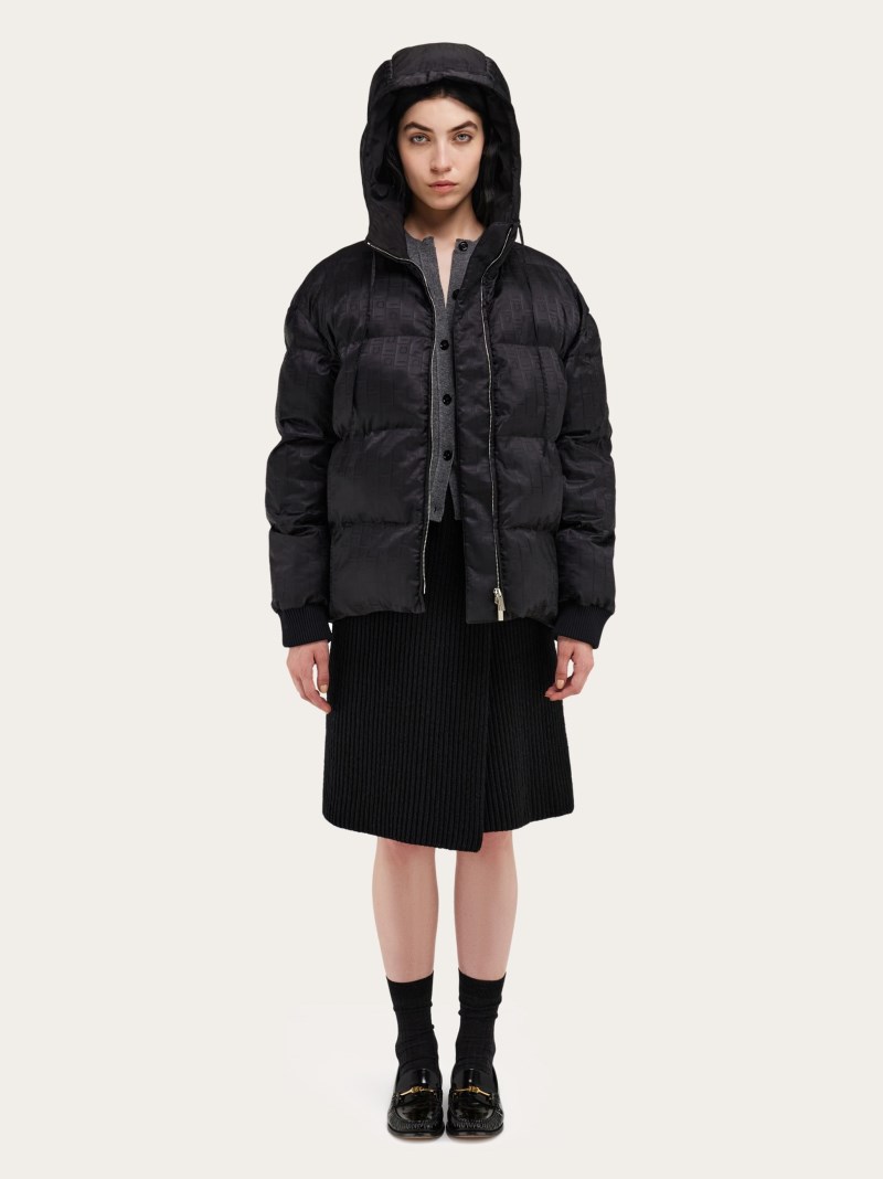 Ferragamo | Women's Monogram Jacquard Quilted Jacket - Black