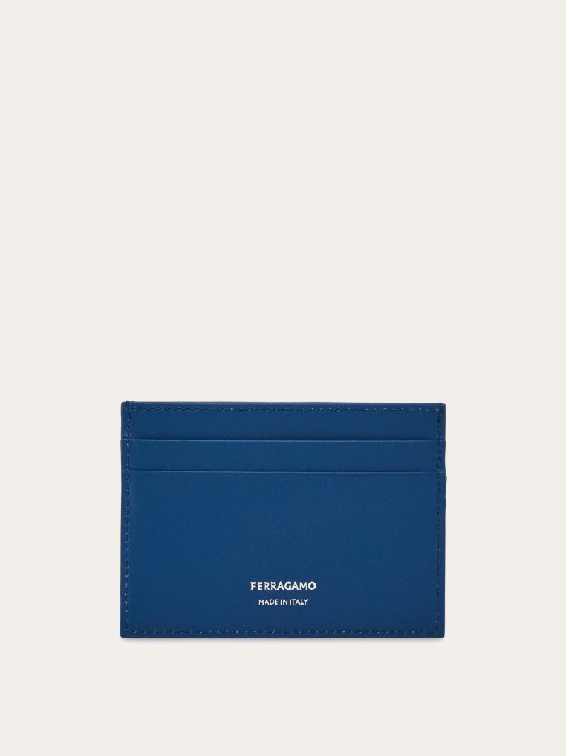 Ferragamo | Women's Credit Card Holder - Teal Blue/Denim