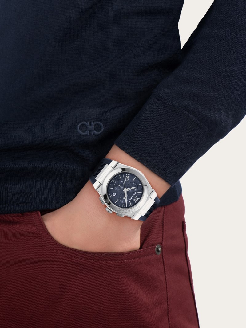 Ferragamo | Men's Vega Chrono Watch - Stainless Steel/Blue