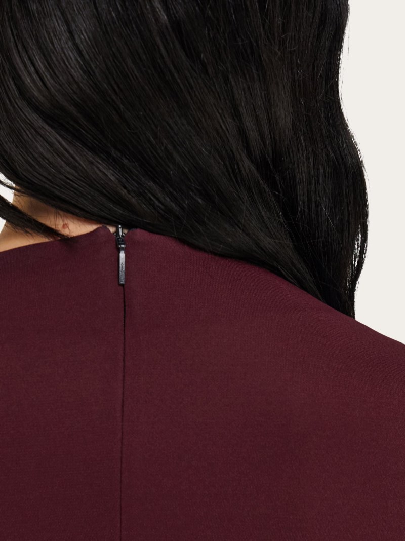 Ferragamo | Women's Colors Block Skater Dress - Oxblood