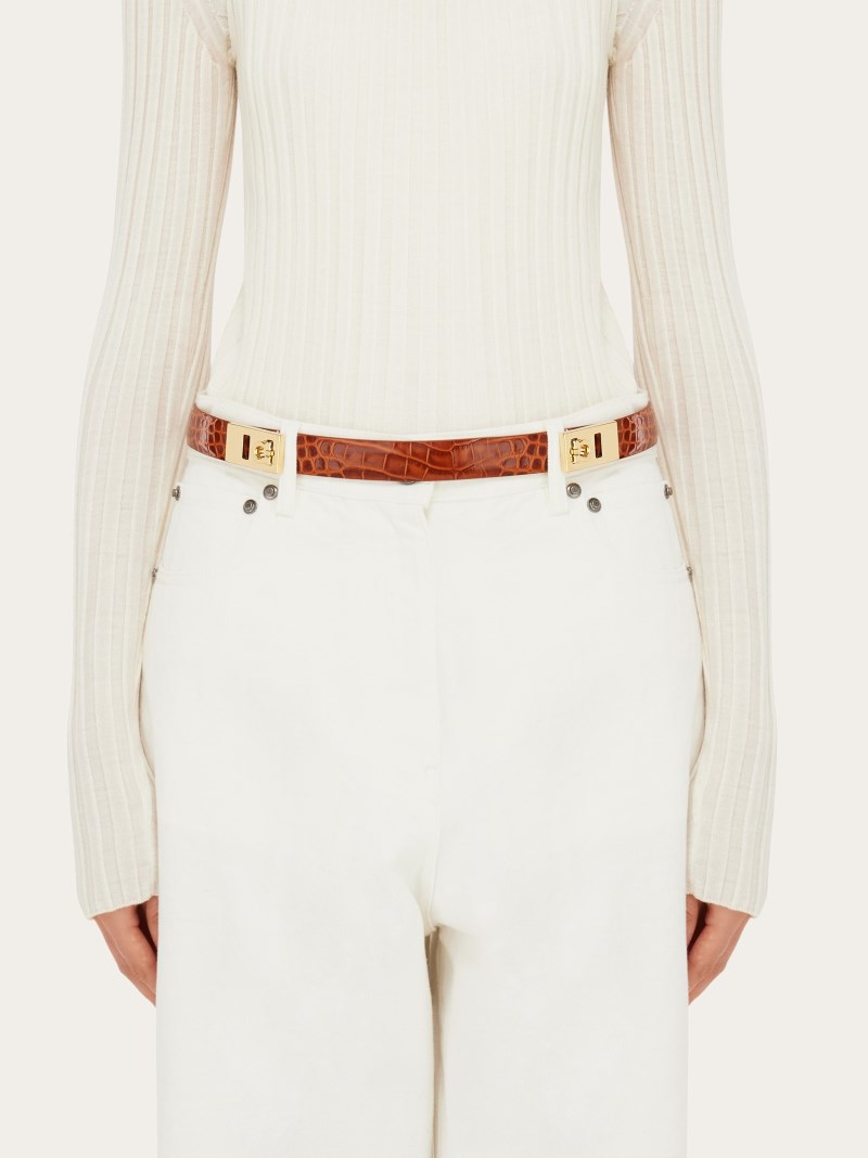Ferragamo | Women's Extendable Hug Belt - Cognac