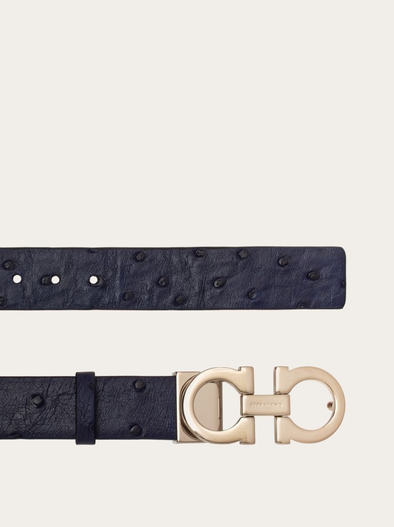 Ferragamo | Women's Adjustable Gancini Belt - Navy Blue