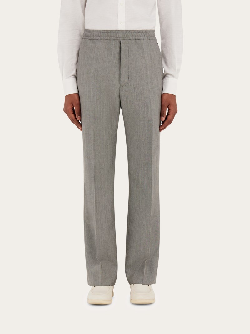 Ferragamo | Men's Drawstring Trouser - Grey Marl