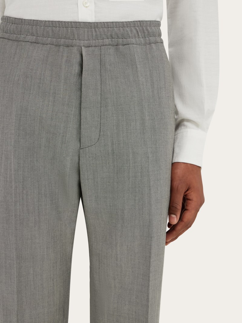 Ferragamo | Men's Drawstring Trouser - Grey Marl