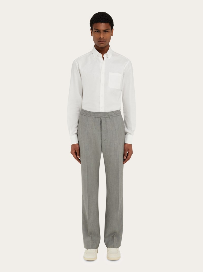 Ferragamo | Men's Drawstring Trouser - Grey Marl