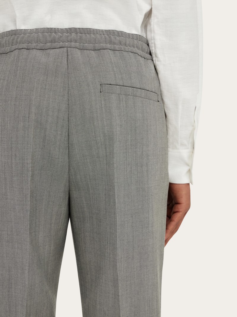 Ferragamo | Men's Drawstring Trouser - Grey Marl