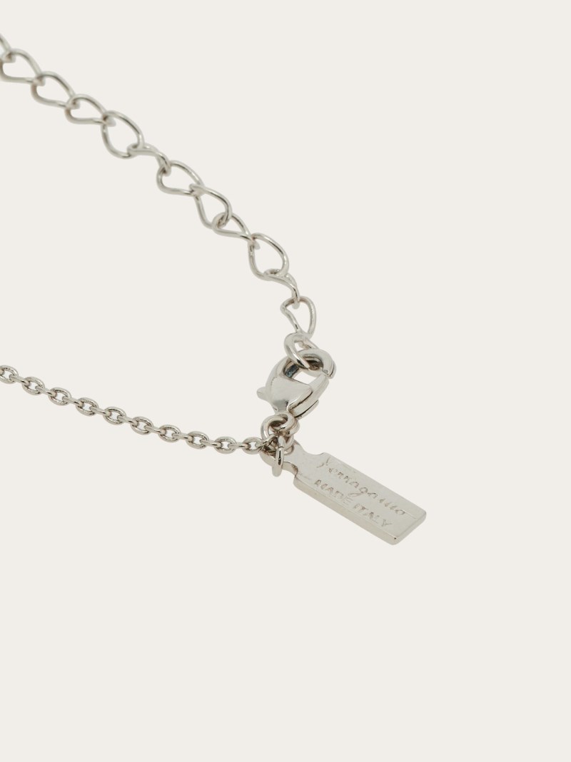 Ferragamo | Women's Gancini Crystals Necklace - Silver (L)