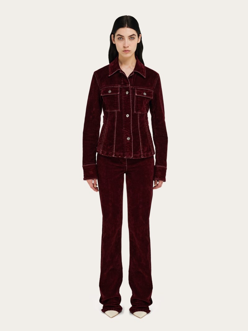 Ferragamo | Women's Trucker Jacket - Oxblood