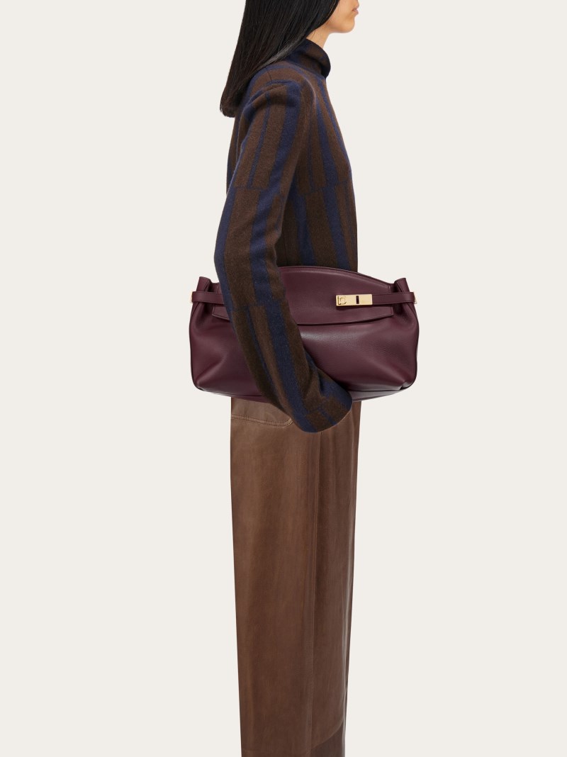 Ferragamo | Women's Hug Soft Crossbody Bag - Dark Barolo