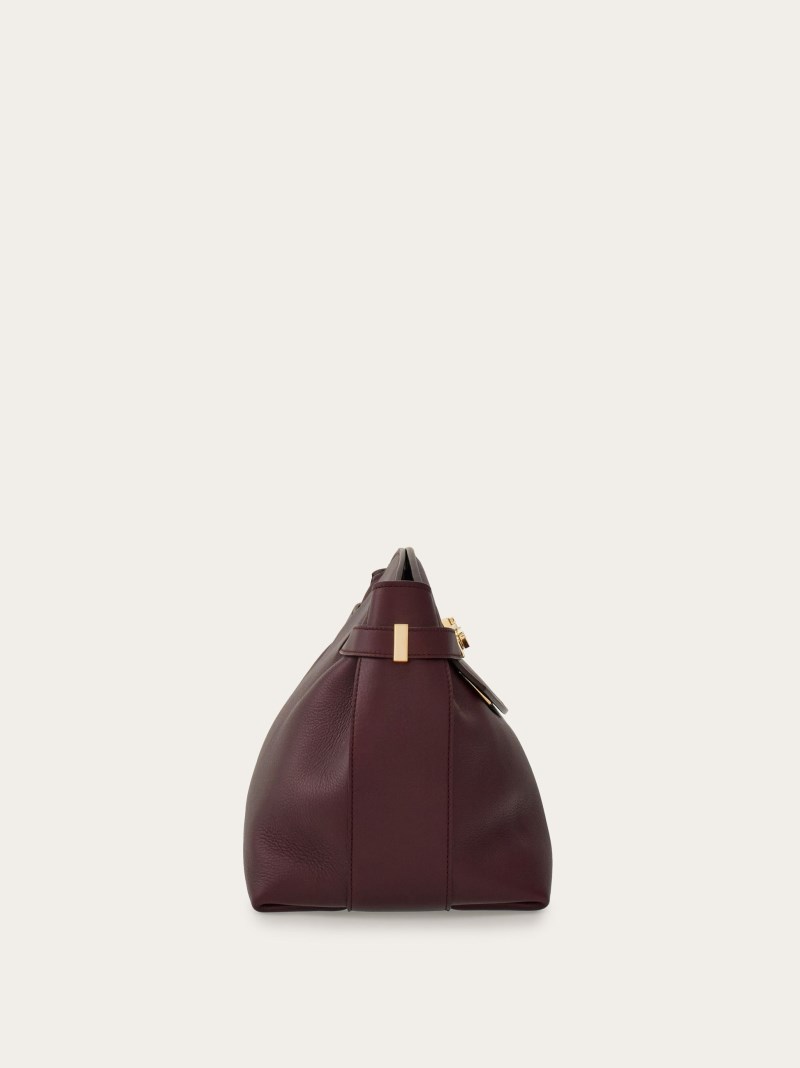 Ferragamo | Women's Hug Soft Crossbody Bag - Dark Barolo