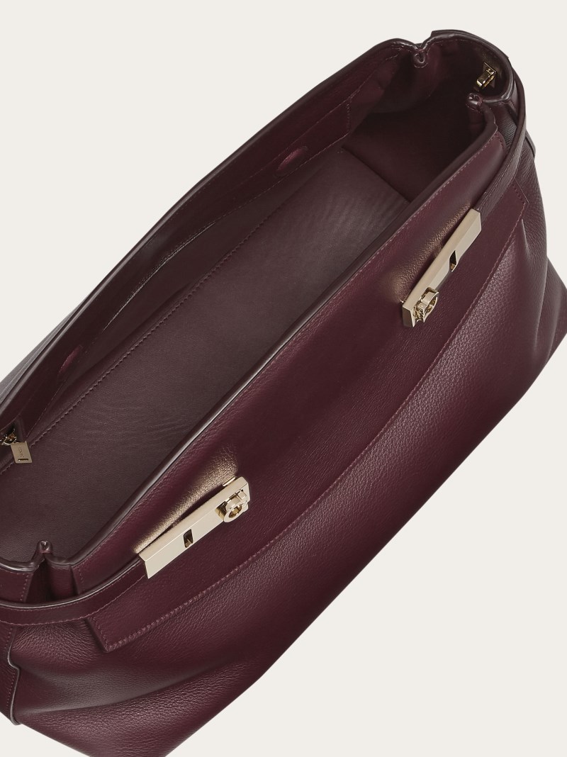 Ferragamo | Women's Hug Soft Crossbody Bag - Dark Barolo