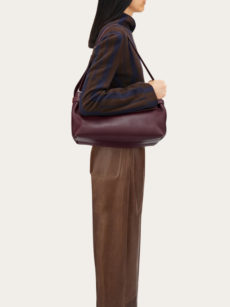 Ferragamo | Women's Hug Soft Crossbody Bag - Dark Barolo