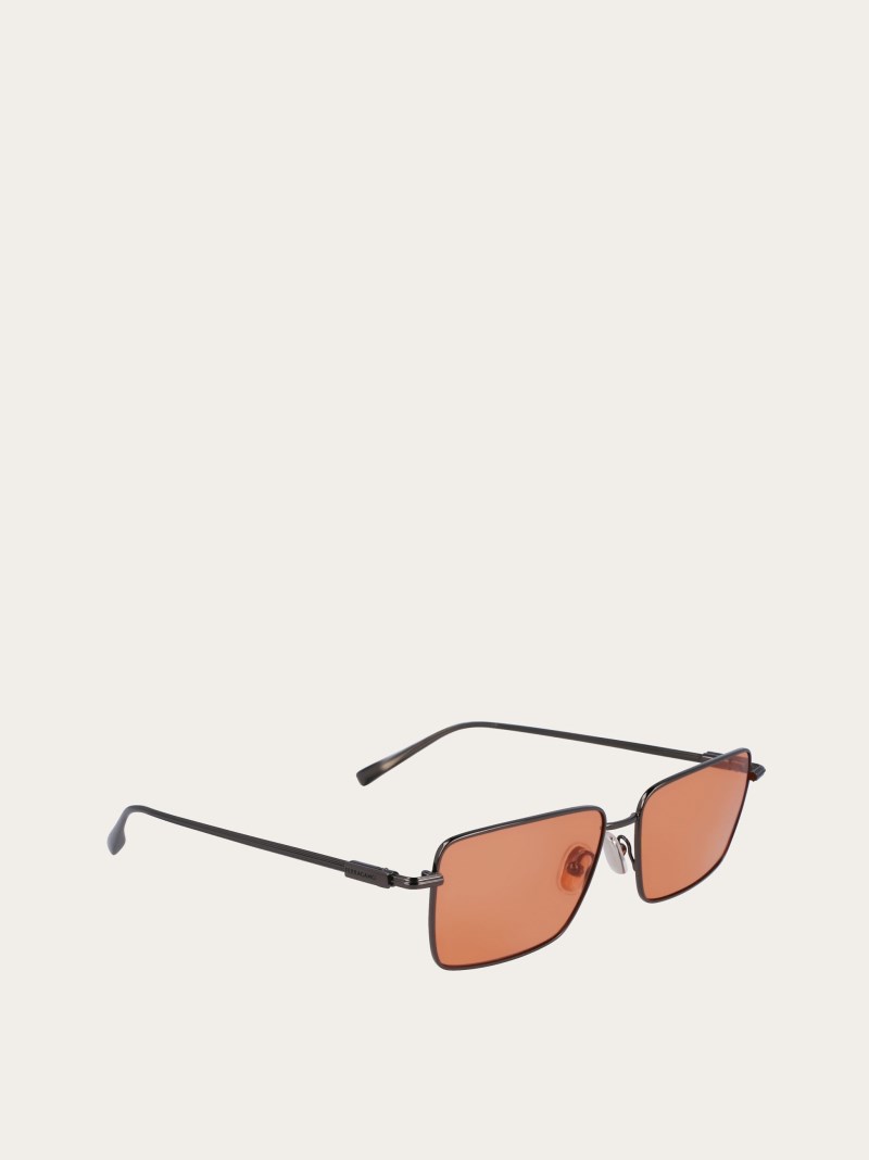 Ferragamo | Men's Sunglasses - Dark Gun/Orange