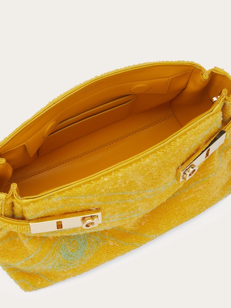 Ferragamo | Women's Hug Soft Crossbody Bag With Sequins - Multicolor