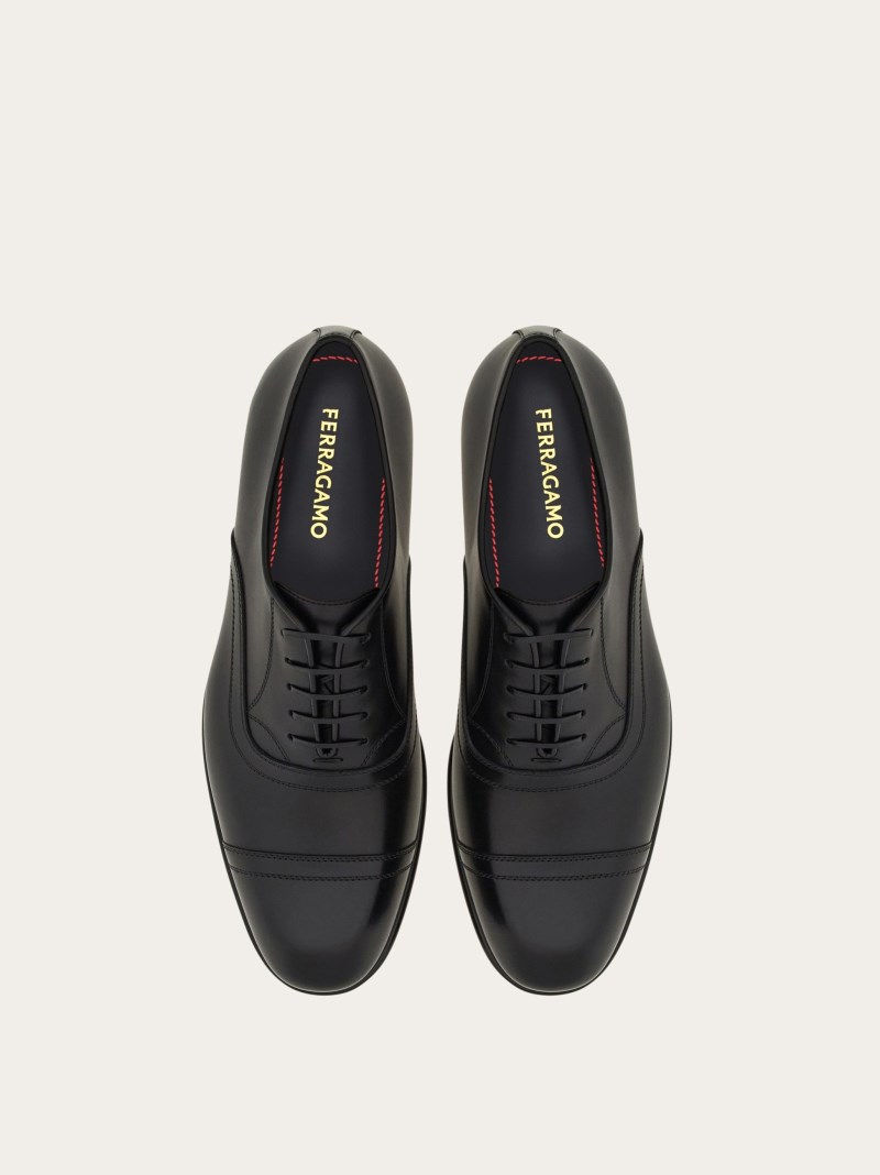 Ferragamo | Men's Oxford With Toe Cap - Black